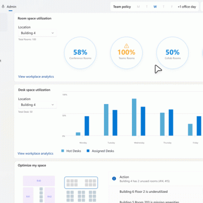 Space optimization in Microsoft Places (GIF)