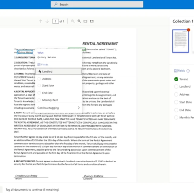 Document processing in Microsoft Syntex