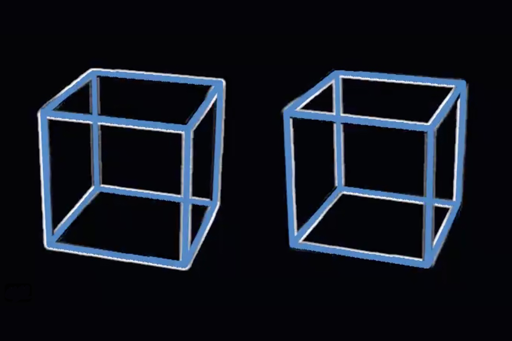 This physics-defying optical illusion appears to show cubes rotating.
