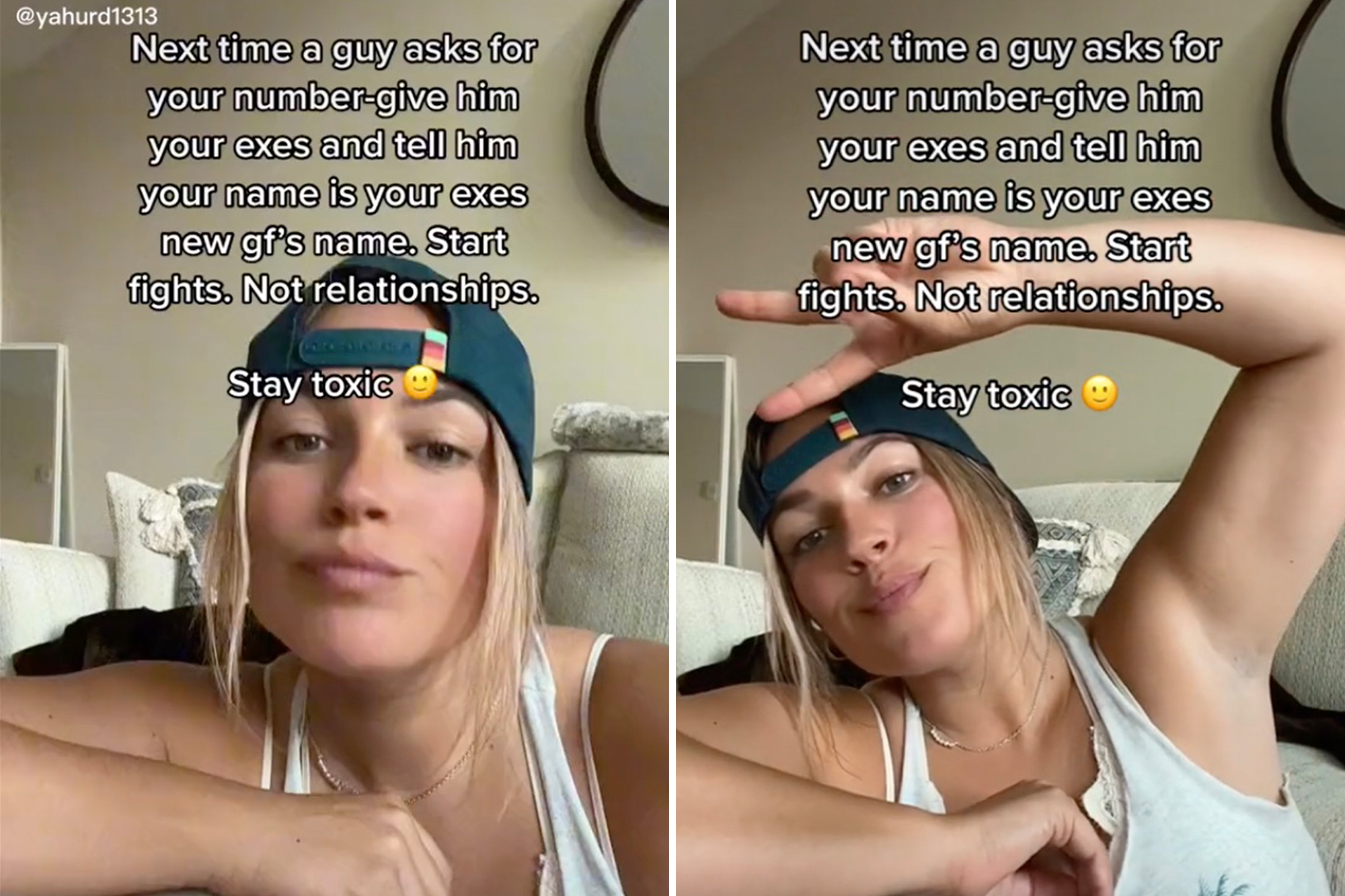 The TikTok user was applauded for her savage advice, telling followers to 'stay toxic.'