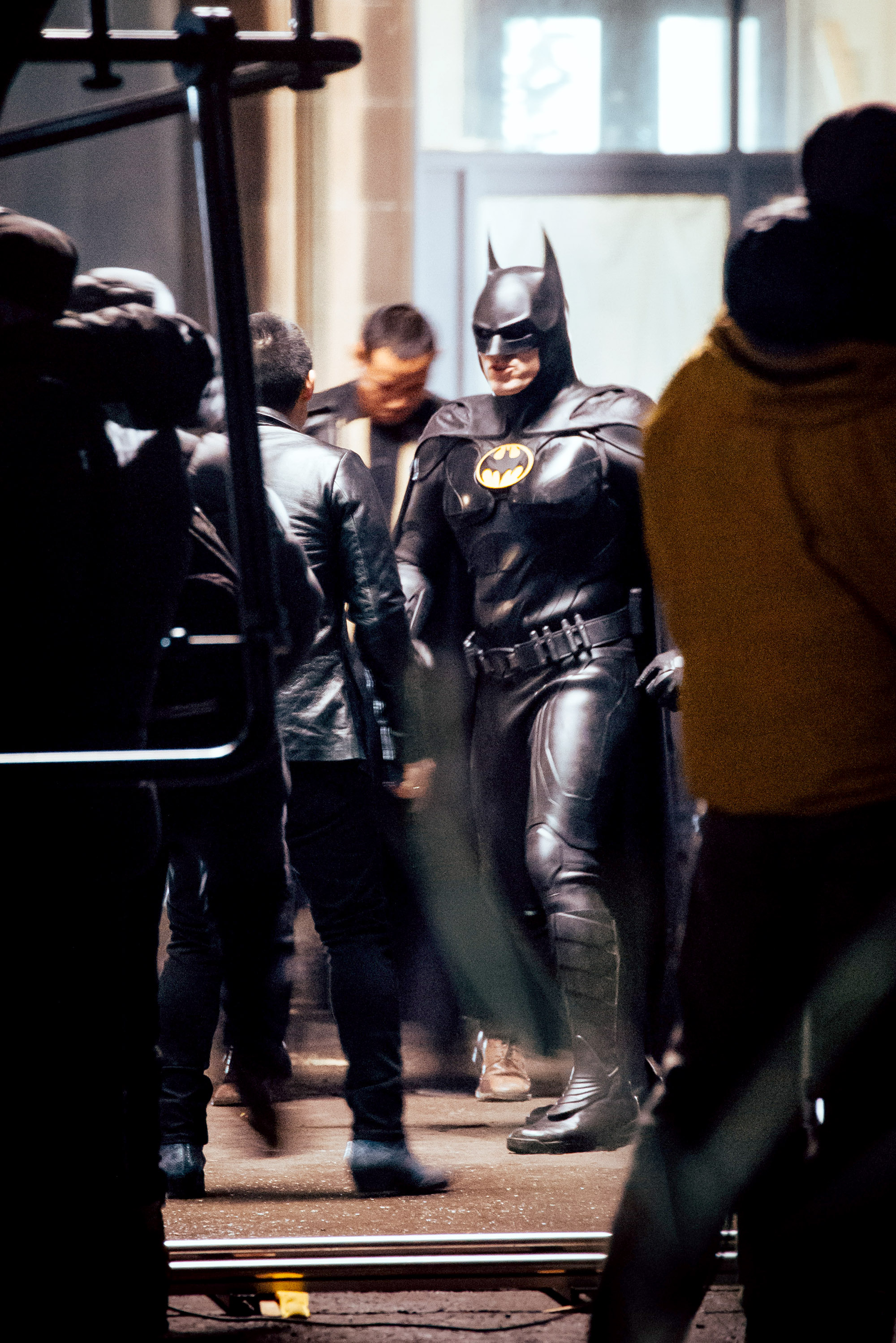 Michael Keaton's "Batgirl" body double with JK Simmons.