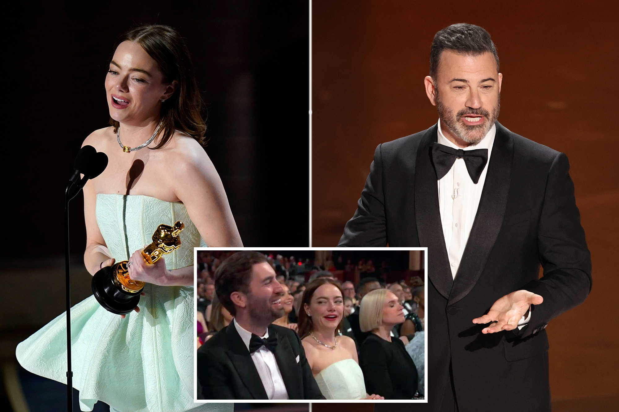 A month after Hollywood's biggest night, Emma Stone is clearing the air on her allegedly calling Oscars host Jimmy Kimmel a "p---k."