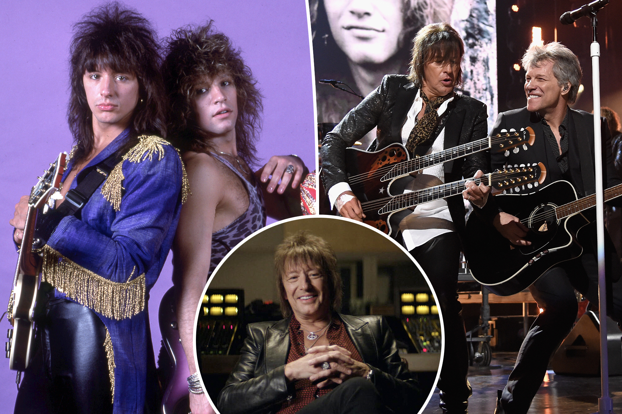 Richie Sambora and Jon Bon Jovi in the '80s, in 2018, and Sambora in "Thank You, Goodnight."