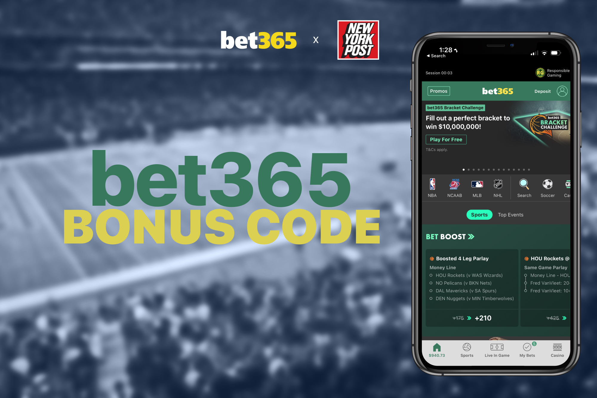 bet365 bonus code graphic.