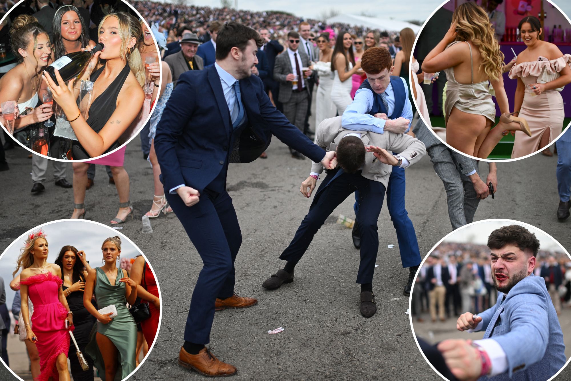 The fights, fashion and fizz of Ladies Day at Aintree Festival, UK: photos
