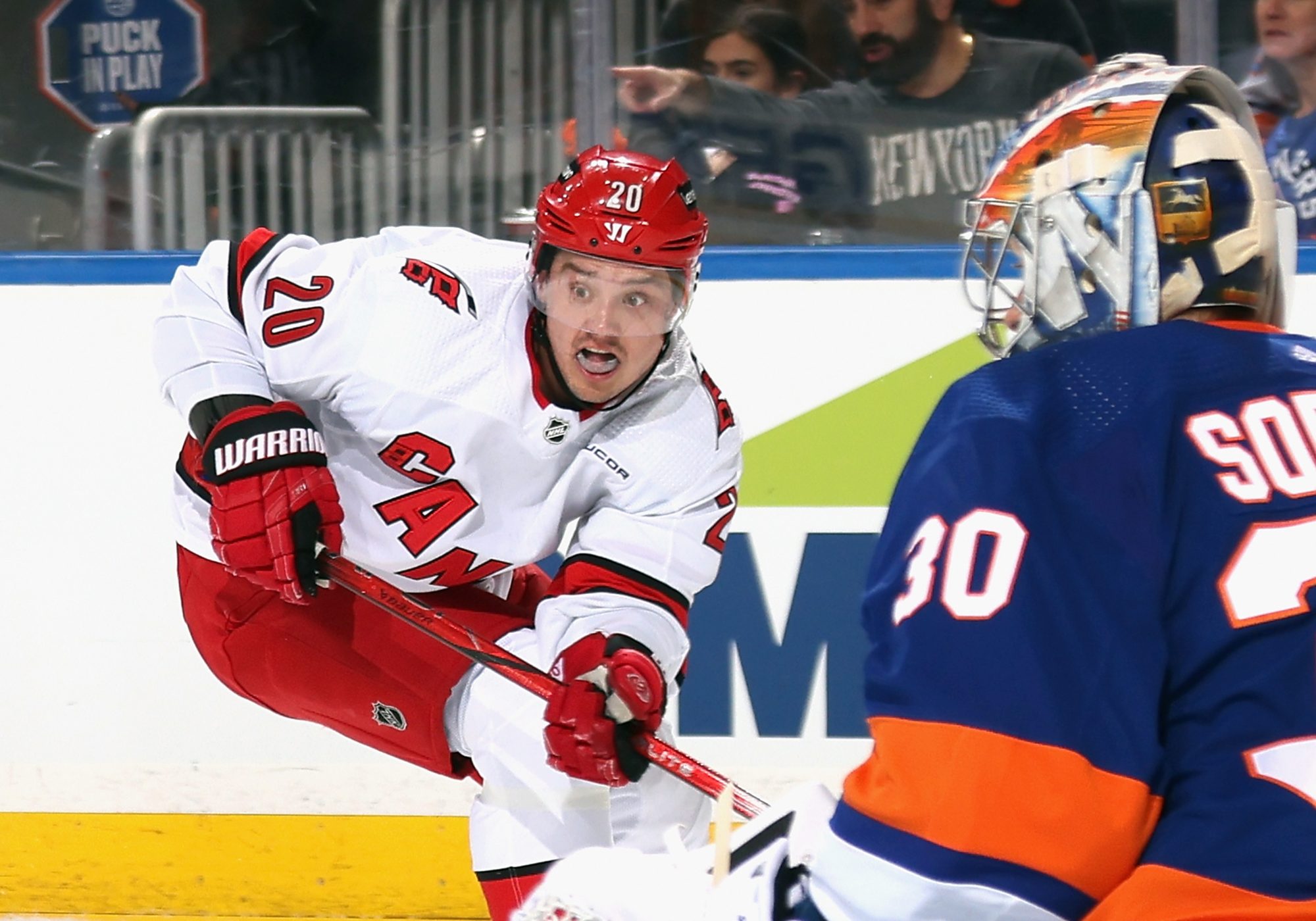 Sebastian Aho and the Hurricanes look to eliminate the Islanders on Saturday afternoon.