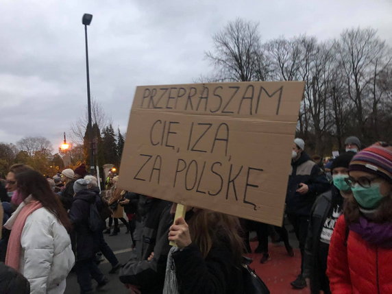 Hasło jednej z protestujących w Warszawie