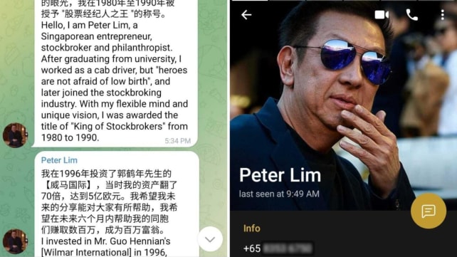 Police reports made over scammers allegedly posing as businessman Peter Lim