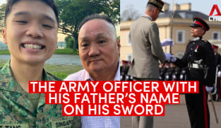 The Singapore army officer who had his late father's name engraved on his sword