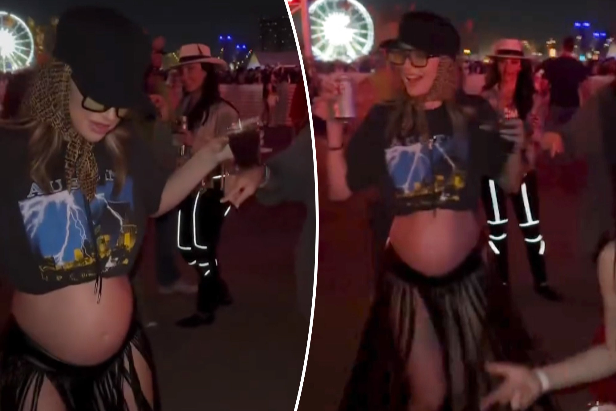 Pregnant Lala Kent puts bare baby bump on display at Stagecoach 2024 in crop top, fringe skirt