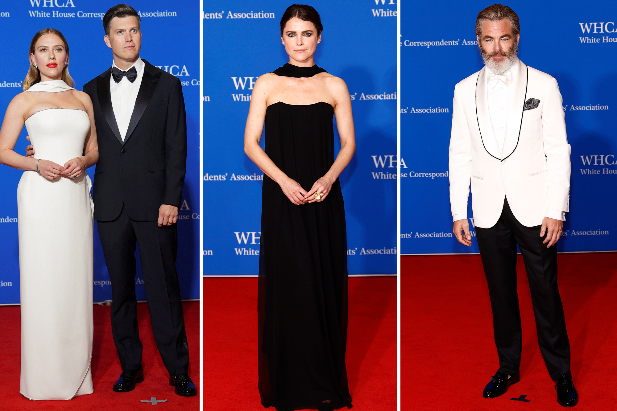 White House Correspondents’ Dinner 2024 red carpet: Scarlett Johansson, Colin Jost, Keri Russell, Chris Pine plus more