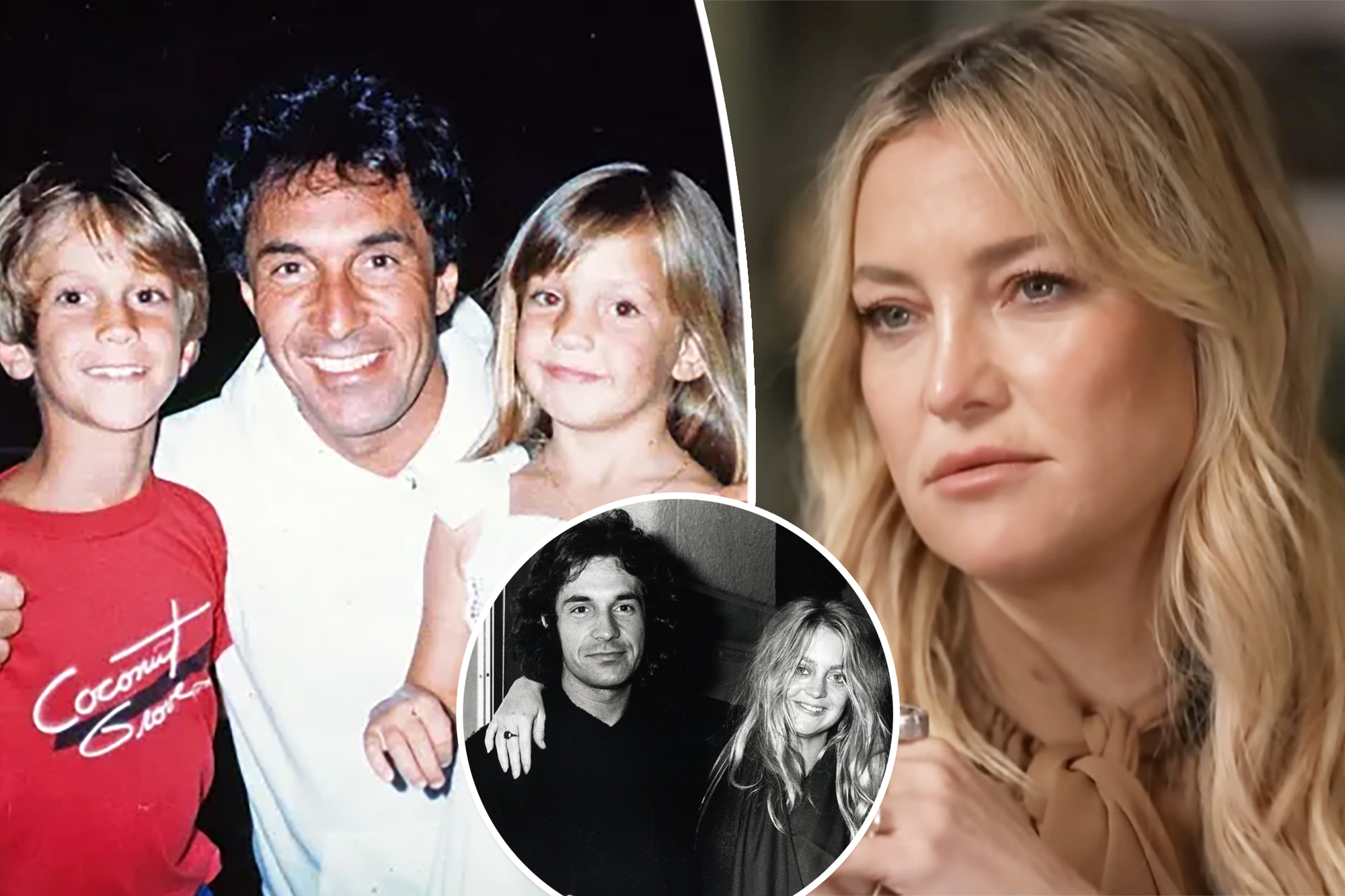 Kate Hudson, Bill Hudson and Oliver Hudson, as well as a Goldie Hawn inset