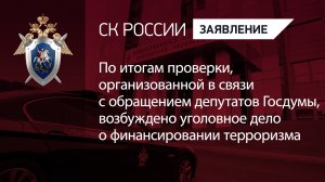 По итогам проверки, организованной в связи с обращением депутатов Госдумы, возбуждено уголовное дело