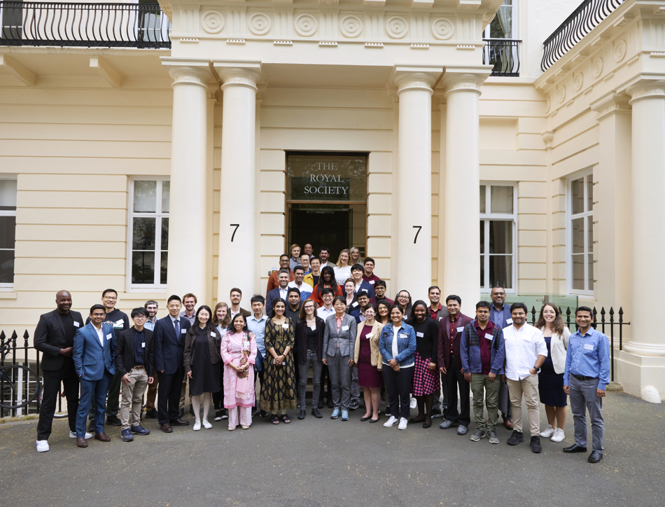 Newton International Fellows at their induction day outside the Royal Society