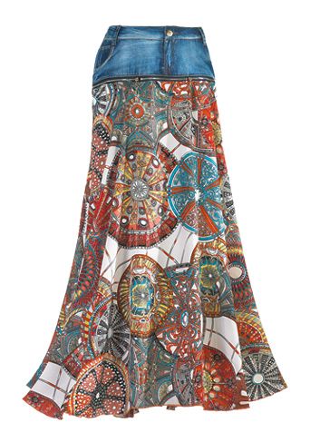 A Midsummer Night's Dream - Medallion & Denim Skirt--Yoke and gorgeous mandala patterns is just so much to love.: 