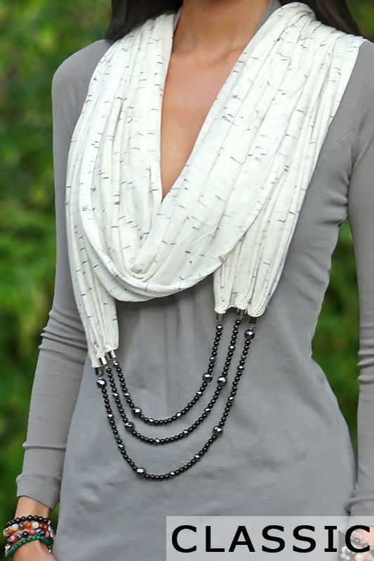 Scarf Necklace - This is a retail website and shows all the different ways you can wear this, pretty cool: 