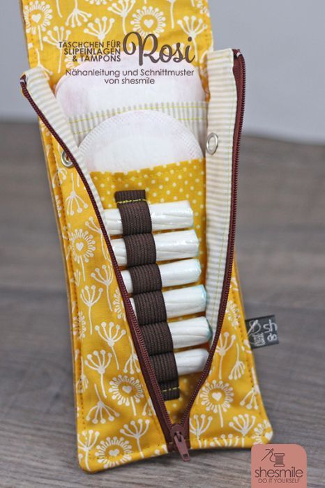Täschchen für Slipeinlagen und Tampons - Rosi (Eine Nähanleitung und Schnittmuster von shesmile) Das Must-Have für jede Damenhandtasche einfach selbst nähen.: 
