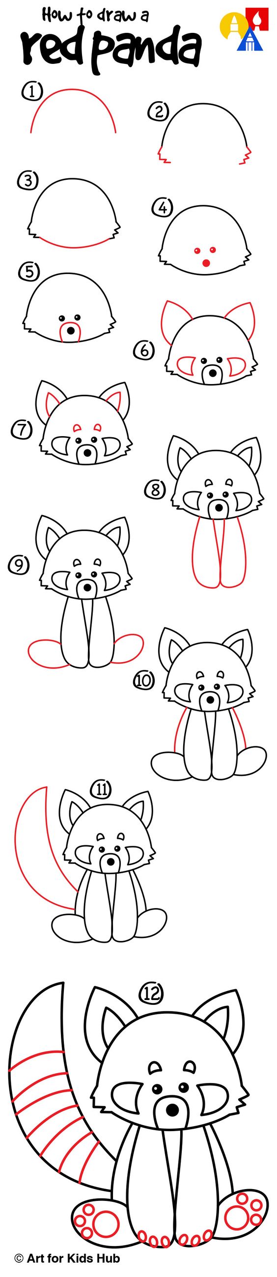 Learn how to draw a red panda!: 