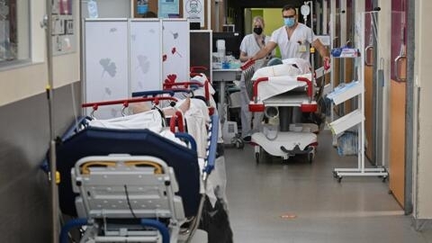 Un couloir des urgences à l'hôpital de Strasbourg, en France.