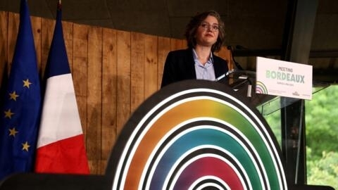 La tête de liste des écologistes aux élections européennes, Marie Toussaint, le 4 mai 2024, lors d'un meeting à Bordeaux.