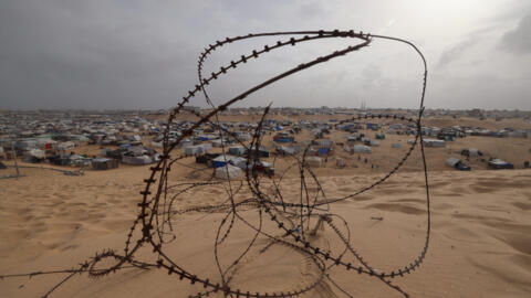 A picture shows a view of a camp for displaced Palestinians in Rafah in the southern Gaza Strip on April 26, 2024 amid the ongoing conflict between Israel and the Palestinian militant group Hamas. (Ph