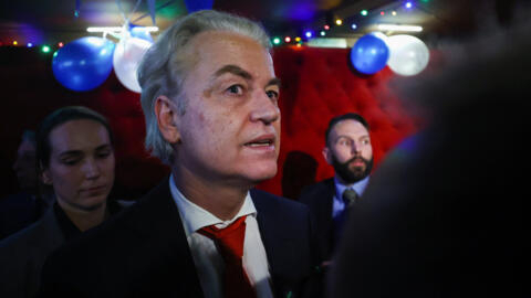 Dutch far-right politician and leader of the PVV party, Geert Wilders looks on following the exit poll and early results in the Dutch parliamentary elections, in The Hague, Netherlands November 22, 20