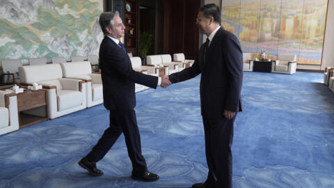 Antony Blinken a rencontré le chef local du Parti communiste chinois, Chen Jining, à Shanghai, le 25 avril 2024.