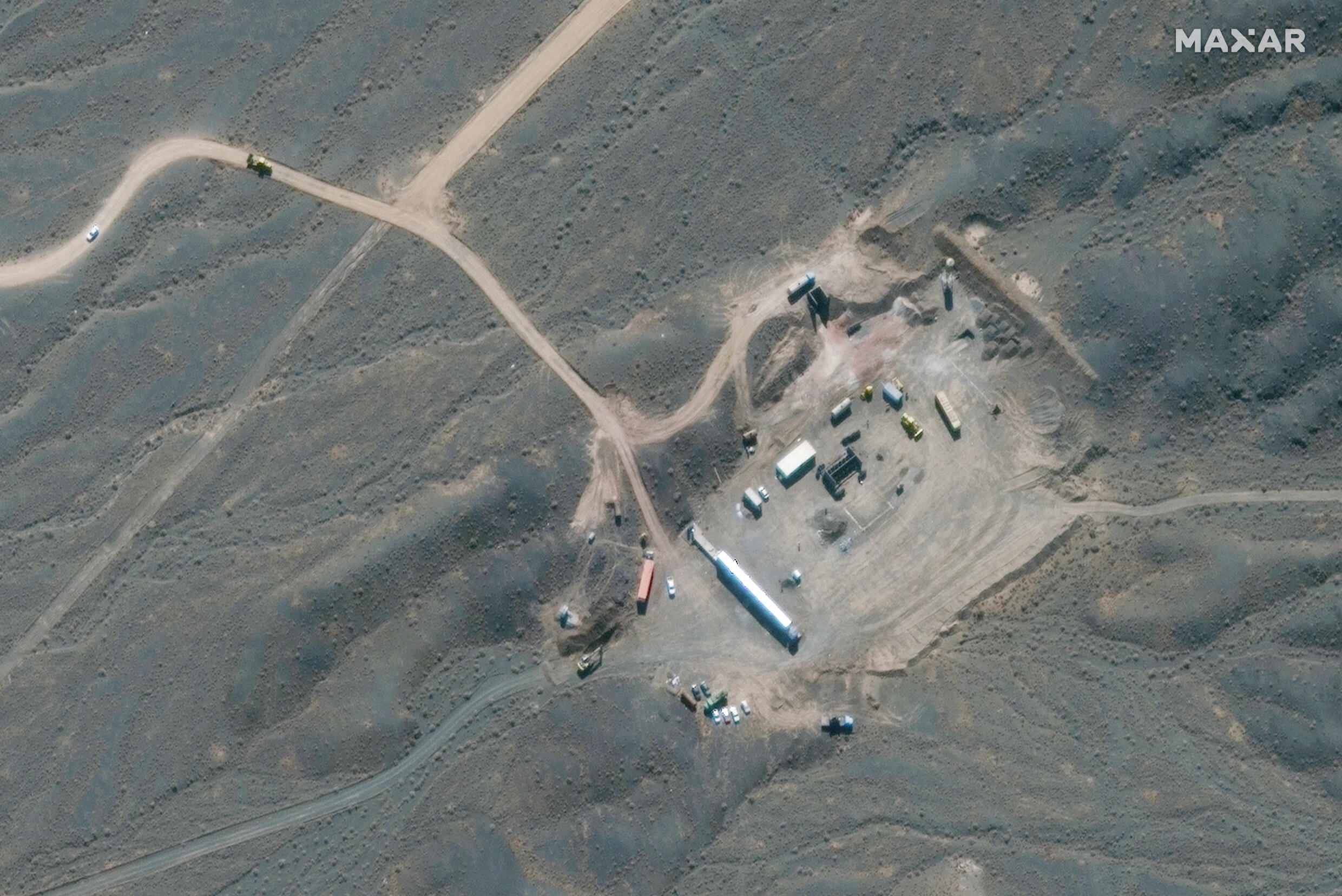 Esta imagen satelital proporcionada por Maxar Technologies y tomada el 21 de octubre de 2020 muestra una descripción general de la instalación nuclear iraní de Natanz, al sur de la capital, Teherán.