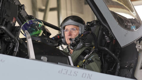 NATO Secretary General Jens Stoltenberg prepares to fly in a Eurofighter during his visit to Tactical Air Wing 73 "Steinhoff" in Laage, Germany on April, 25, 2024.