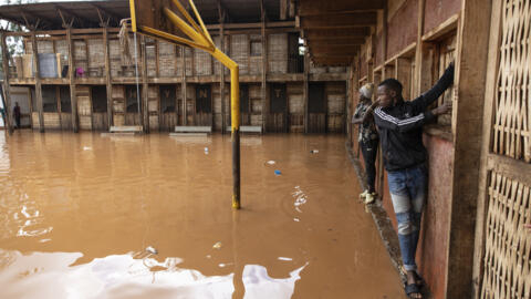A flooded school field in the Mathare district of Nairobi, Kenya on April 24.