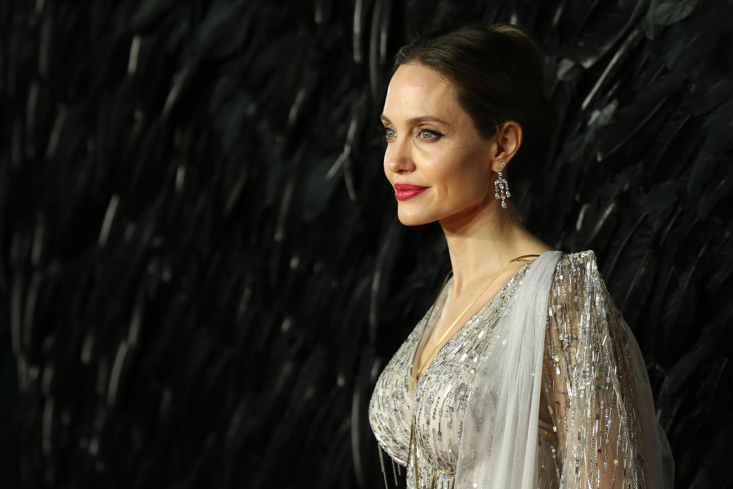 US actress Angelina Jolie, shown here on the red carpet in London on October 9, 2019, accused Harvey Weinstein of sexual misconduct