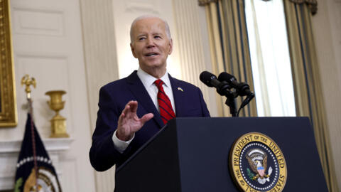 US President Joe Biden delivers remarks after signing legislation giving $95 billion in aid to Ukraine, Israel and Taiwan during a ceremony at the White House on April 24, 2024.