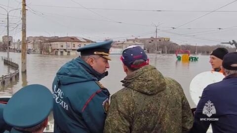 Russia has evacuated more than 4,500 people after major floods in the Orenburg region near Kazakhstan.