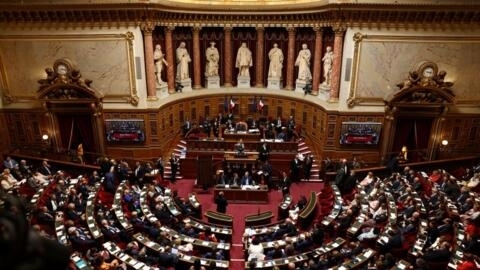 Зал заседаний Сената Франции в Люксембургском дворце в Париже.