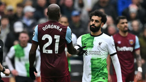 L'Égyptien Mohamed Salah à la fin du match nul entre Liverpool et West Ham (2-2) à Londres, le 27 avril 2024.