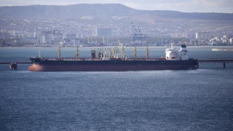 Un tanker est amarré dans le port russe de Novorossiysk, le 11 octobre 2022.