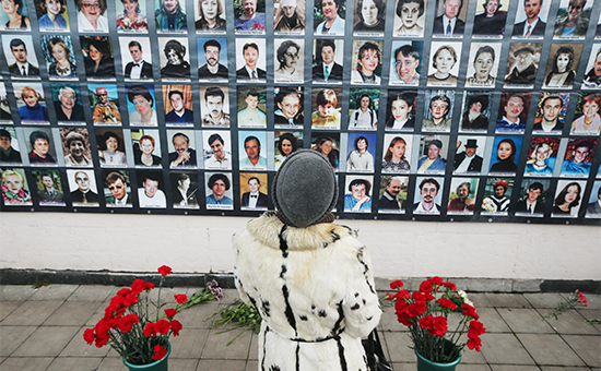 Во время акции памяти, посвященной 14-й годовщине теракта на Дубровке


