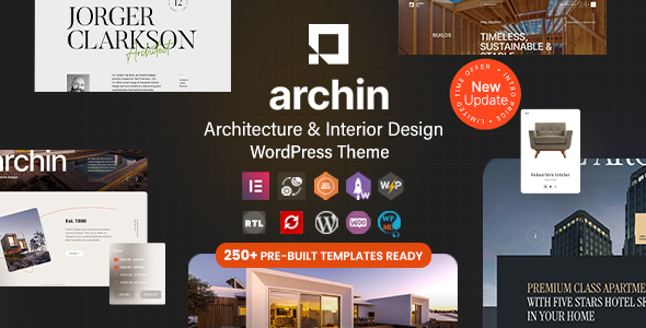 Free download Archin - Architecture & Interior Design WordPress Elementor Theme
