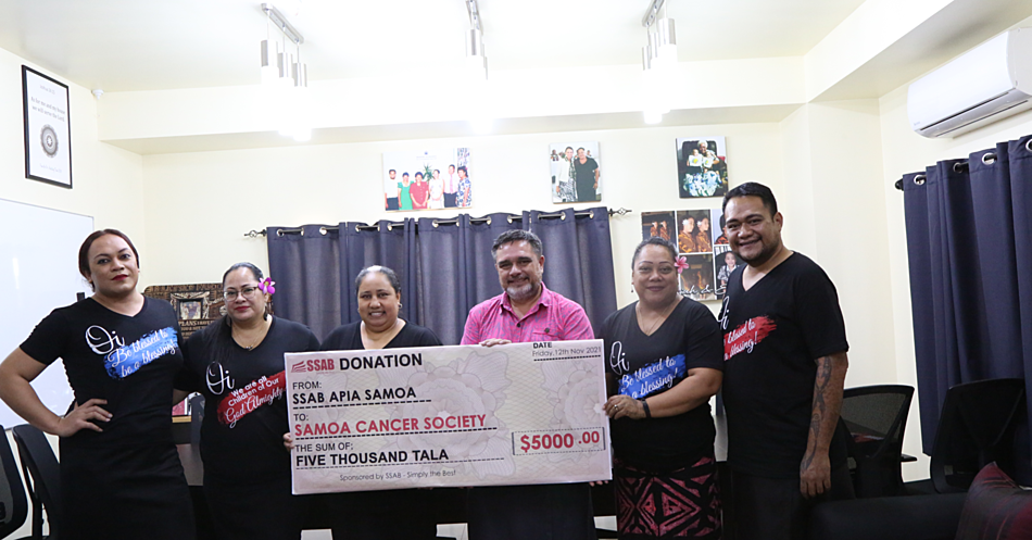 S.S.A.B. donates to cancer society