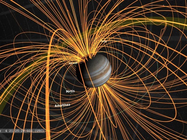 artist's visualization of Jupiter's Magnetosphere