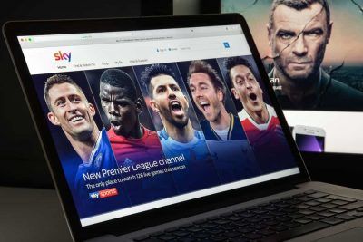 Football players on a sky website