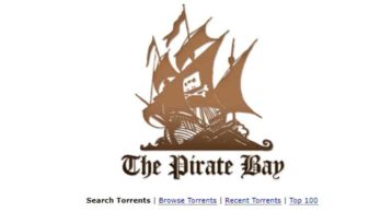 An image featuring the homepage of thepiratebay website