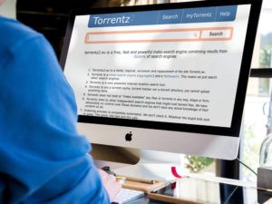torrentz homepage open on a MAC