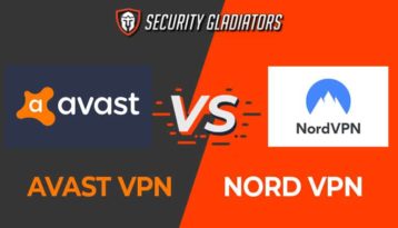 An image featuring the Security Gladiators logo with Avast VPN vs NordVPN comparison