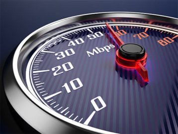 An image featuring an internet speed test concept