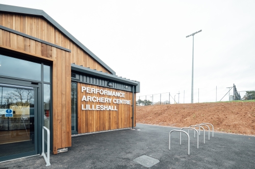 Outside shot of the Performance Archery Centre at Lilleshall.