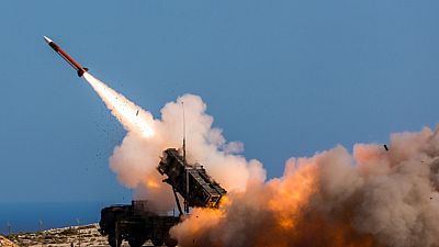 German soldiers assigned to Surface Air and Missile Defense Wing 1, fire the Patriot weapons system at NATO Missile Firing Installation, in Chania, Greece, on Nov. 8, 2017 