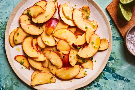 Green Peach Salad With Simple Lime Dressing
