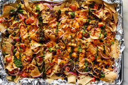 Image for Indian-ish Nachos With Cheddar, Black Beans and Chutney