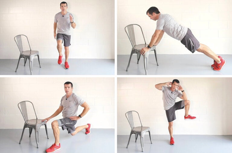 All you need is a wall, a chair for balance and sturdy shoes for this workout from the fitness trainer Chris Jordan.